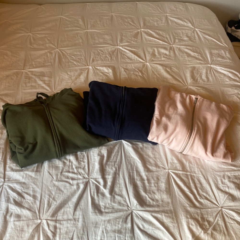 Three Full Zip Sweatshirts